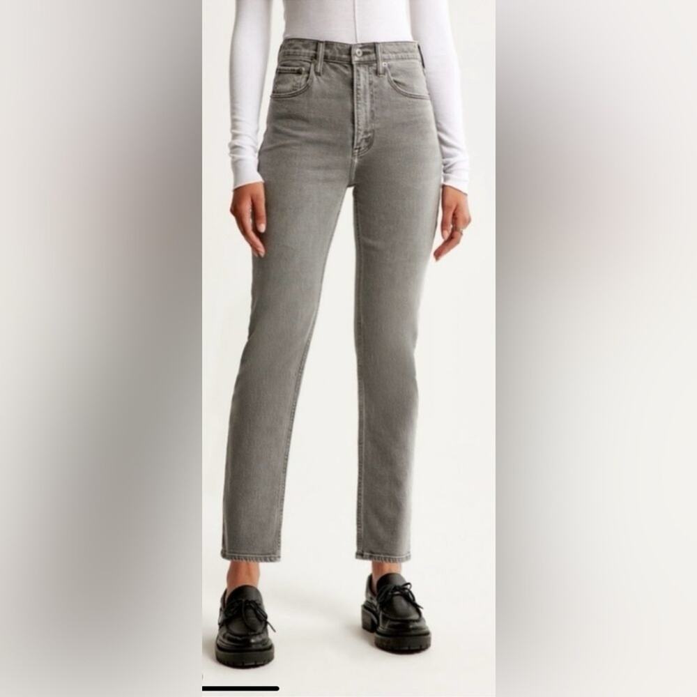 Abercrombie & Fitch Simone High Rise Ankle Jeans Gray Charcoal Size 29/8
